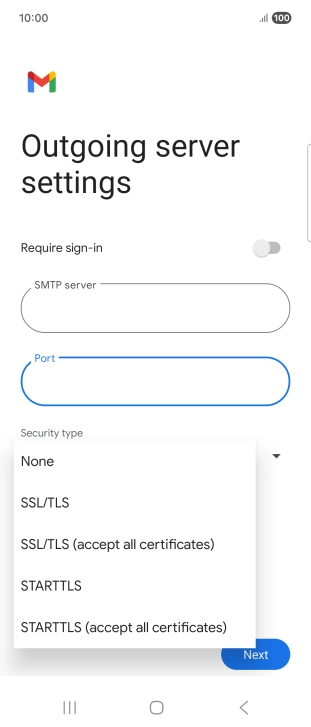 Press SSL/TLS. Press SSL/TLS.