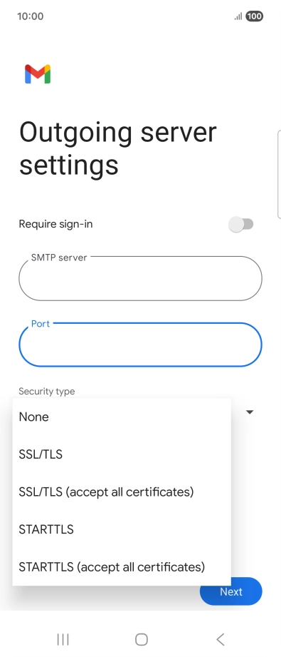 Press SSL/TLS. Press SSL/TLS.