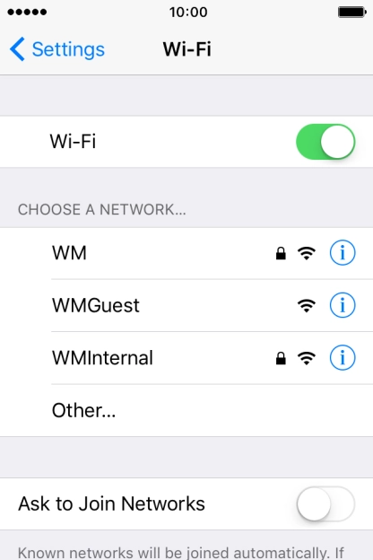 Press the required Wi-Fi network. Press the required Wi-Fi network.