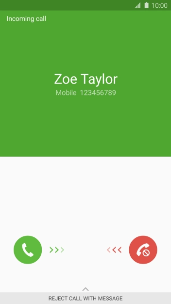 Press and drag the accept call icon right. Press and drag the accept call icon right.