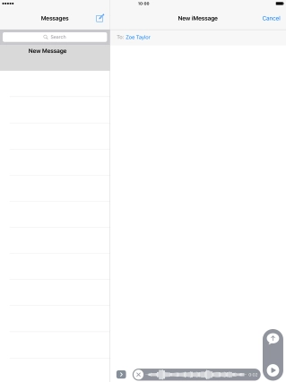 Let go to stop the sound recording and press arrow up to send the sound recording.
