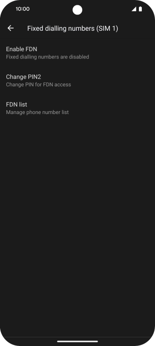 Press Enable FDN.