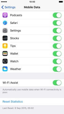 Press the indicator next to 
