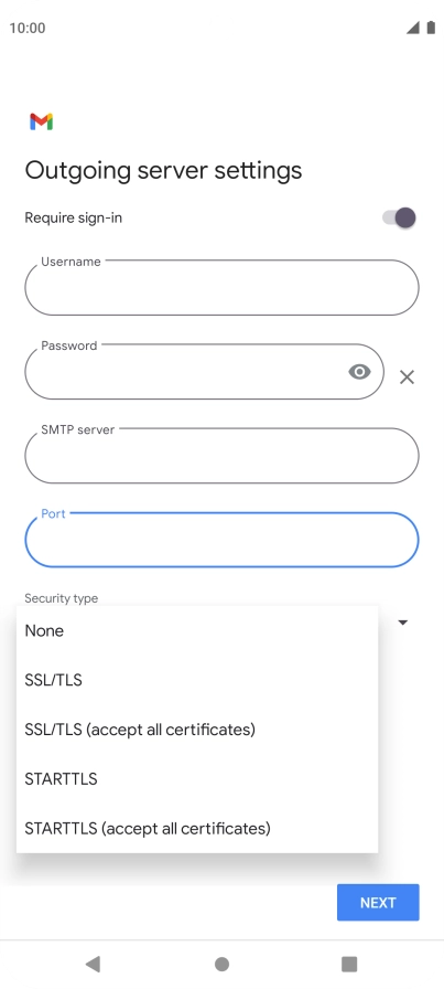 Press SSL/TLS.