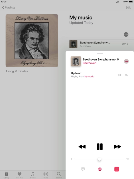Press the shuffle icon to turn the function on or off. Press the shuffle icon to turn the function on or off.