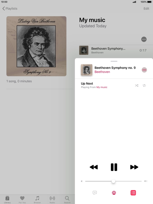 Press the shuffle icon to turn the function on or off. Press the shuffle icon to turn the function on or off.