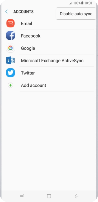 Press Disable auto sync.