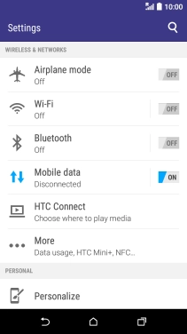 Press Mobile data.