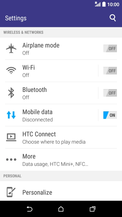 Press Mobile data.