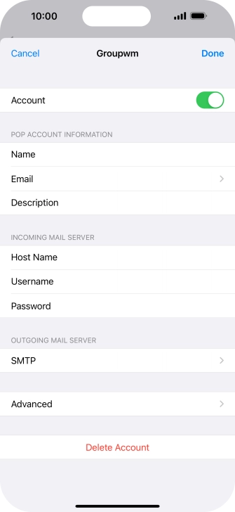Press SMTP. Press SMTP.