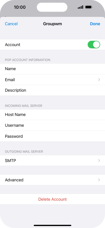 Press SMTP. Press SMTP.