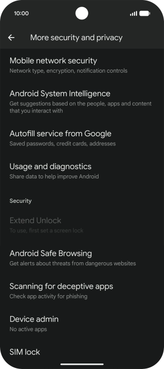 Press SIM lock.