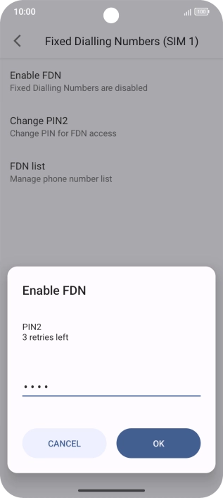 Key in your PIN2 and press OK. Key in your PIN2 and press OK.