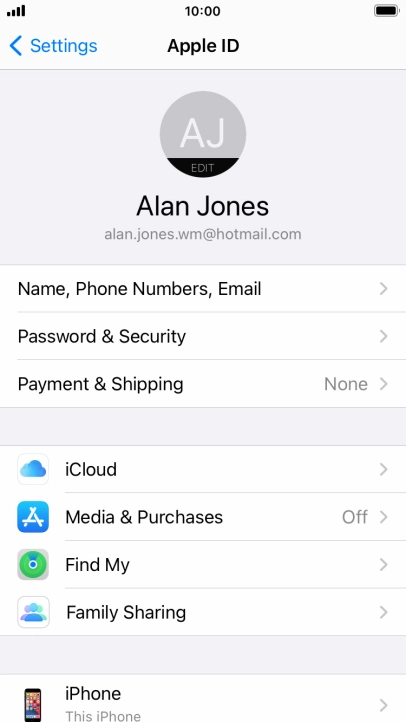 Press iCloud.
