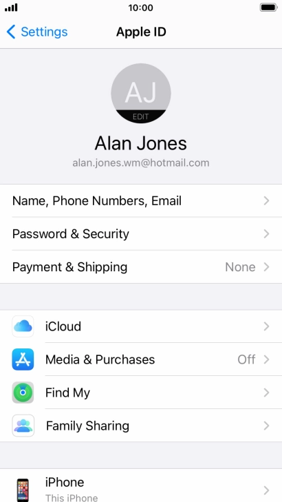 Press iCloud.