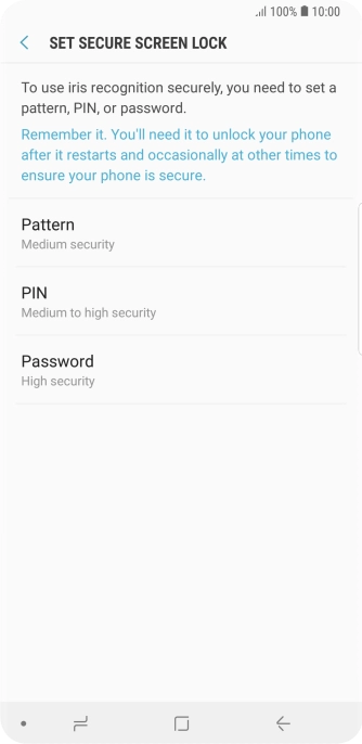 Press the required phone lock code and follow the instructions on the screen to create an additional phone lock code.