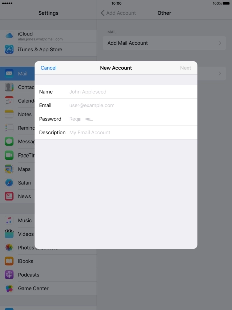 Press Name and key in the required sender name.