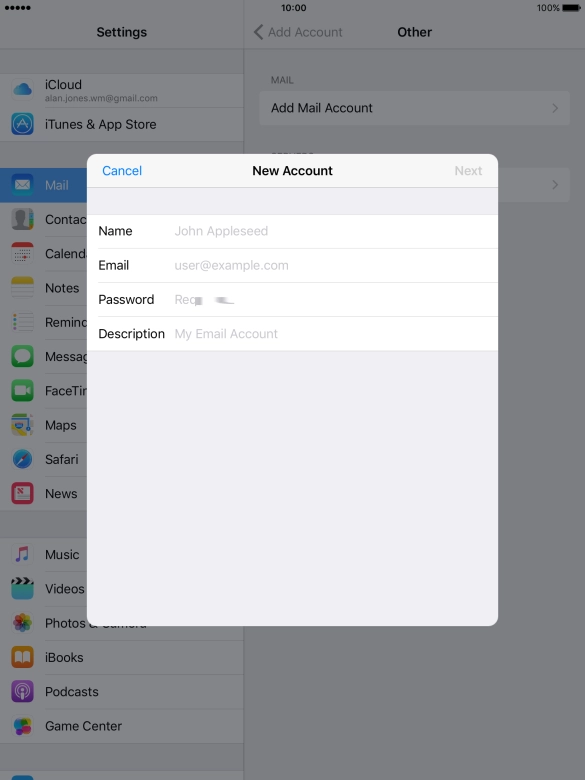 Press Name and key in the required sender name.