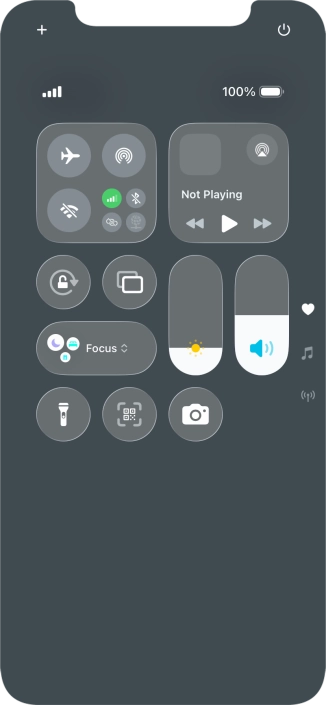 Press the flight mode icon to turn the function on or off.