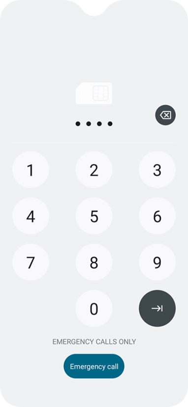 If your SIM is locked, key in your PIN and press arrow right. If your SIM is locked, key in your PIN and press arrow right.
