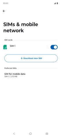 Press the name of the SIM.