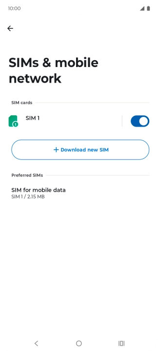 Press the name of the SIM.