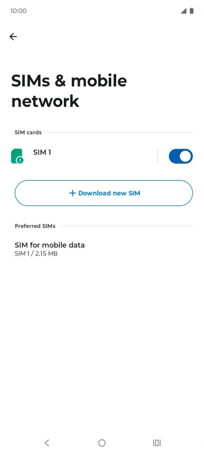 Press the name of the SIM.