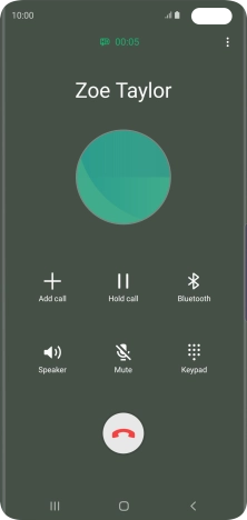 Press the end call icon. Press the end call icon.