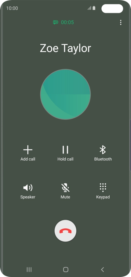 Press the end call icon. Press the end call icon.