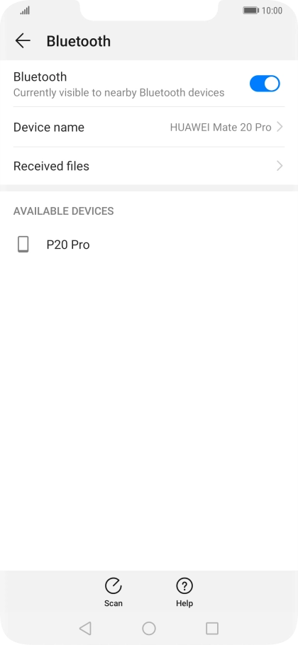 Press the required Bluetooth device and follow the instructions on the screen to pair the device with your phone. Press the required Bluetooth device and follow the instructions on the screen to pair the device with your phone.