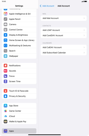 Press Add Mail Account. Press Add Mail Account.