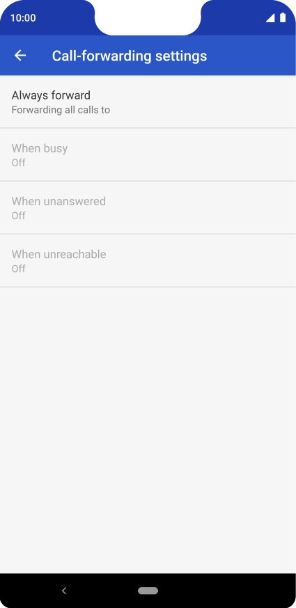 Press the required divert type.