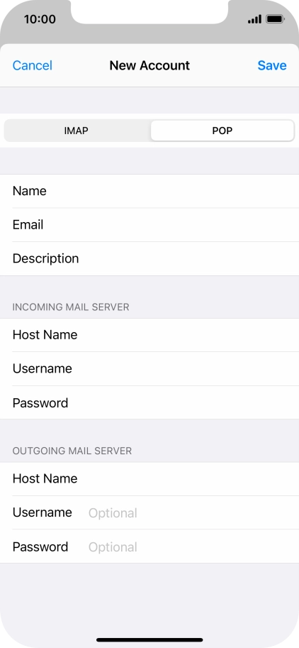 Press Save. Your email account has now been set up. To select more settings for incoming and outgoing server, proceed with the following steps.