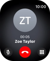 Press the end call icon.