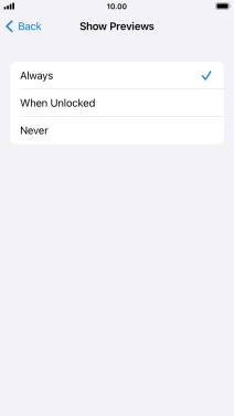 To select notification preview on the lock screen, press Always. To select notification preview on the lock screen, press Always.