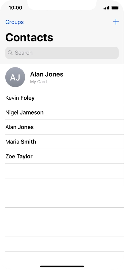 Press the new contact icon.