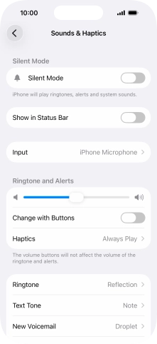 Press the indicator next to 