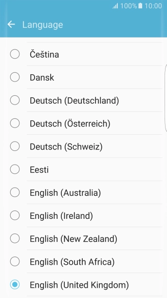 Press the required language.