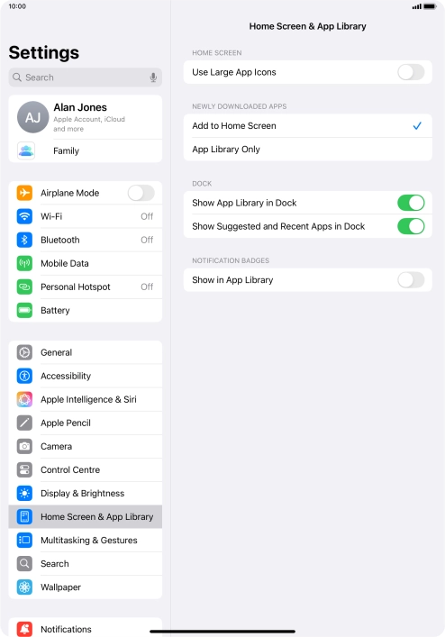 To add new downloaded apps to both the home screen and App Library, press Add to Home Screen.