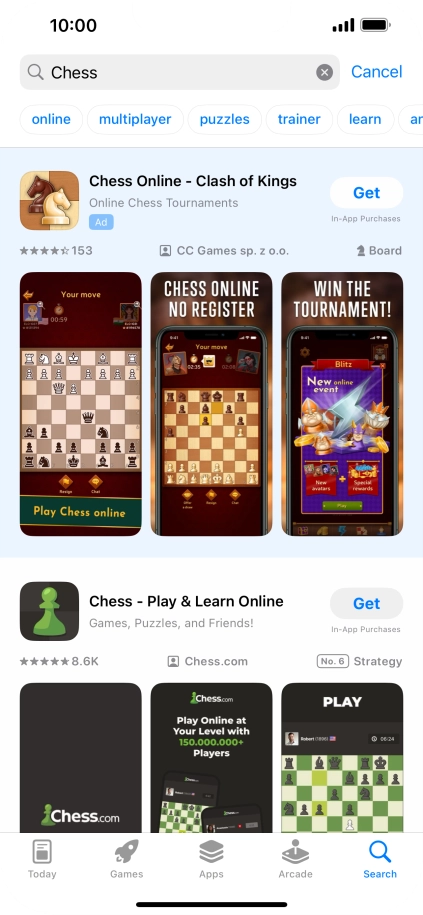 Press the required app.
