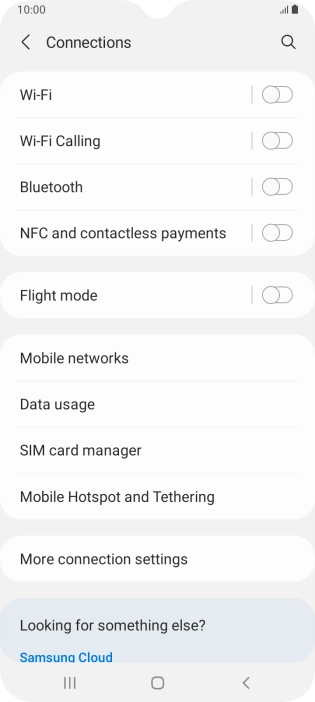 Press Data usage.