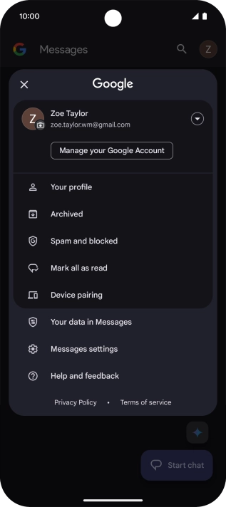 Press Messages settings.