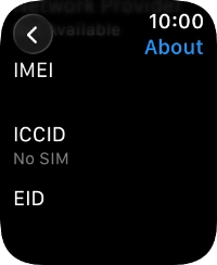 Your Apple Watch EID number is displayed below EID. Your Apple Watch EID number is displayed below EID.