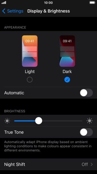 Press the indicator next to 