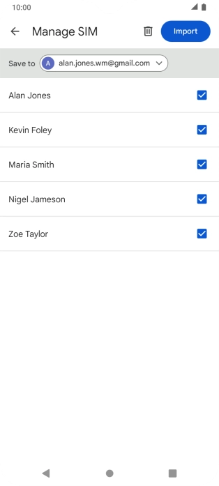 Press the fields next to the required contacts.