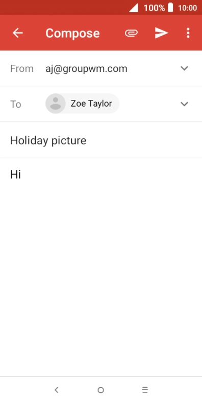 Press the attachment icon. Press the attachment icon.