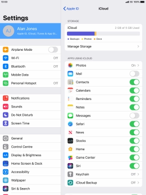 Press iCloud Backup. Press iCloud Backup.