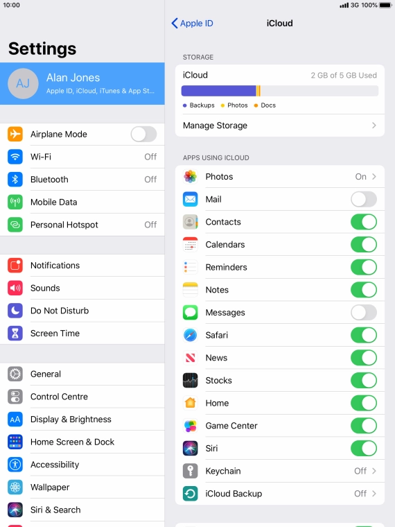 Press iCloud Backup. Press iCloud Backup.
