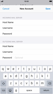 Press Password and key in the password for your email account. Please note that if you're using Vodafone's outgoing server, leave the password field empty. Press Password and key in the password for your email account. Please note that if you're using Vodafone's outgoing server, leave the password field empty.