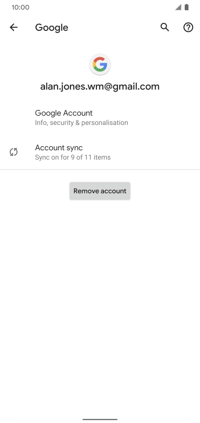 Press Account sync.